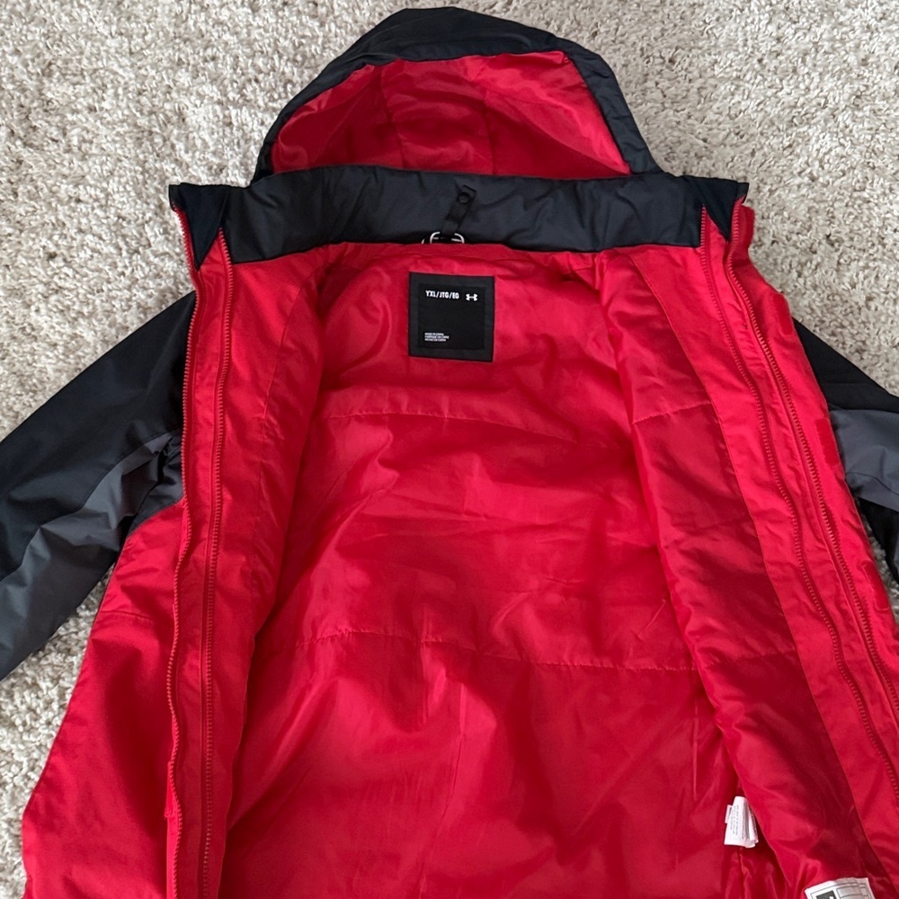 Under Armour Youth Red and Black 3 in 1 Winter Jacket - Picture 4 of 5